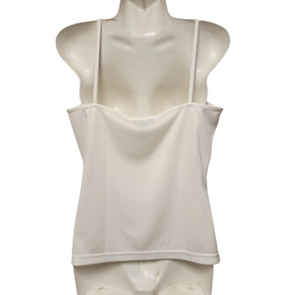 WHITE Spaghetti Strap Poly Spandex Camisole Size M - Picture 2 of 7